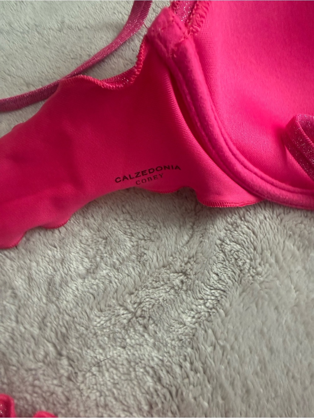 Hot Pink Ruffled Bikini Set - Picture 3 of 3